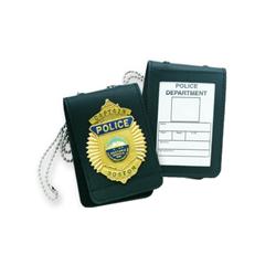 Non-Recessed Hook and Loop Fastener Badge and ID Holder with Chain