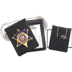 Recessed Hook and Loop Fastener Badge and ID Holder with Chain
