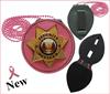 Recessed Pink Badge Holders for Neck or Belt